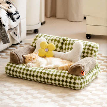 Cat sofa bed green cat bed for small and medium-sized cats and dogs