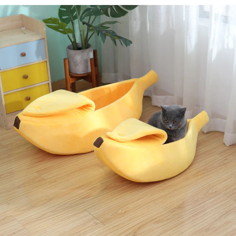 Banana cat bed large size cat cave bed cute and comfy covered cat bed