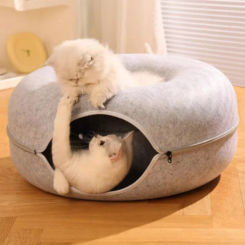 Donut lit pour chat donut tunnel lit pour chat rose blanc bleu gris