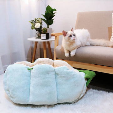 Funny cat bed in a pea pod warm and cute