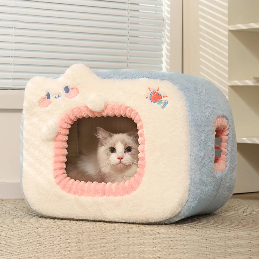 Cat TV bed warm cat bed cave bed unique and cute