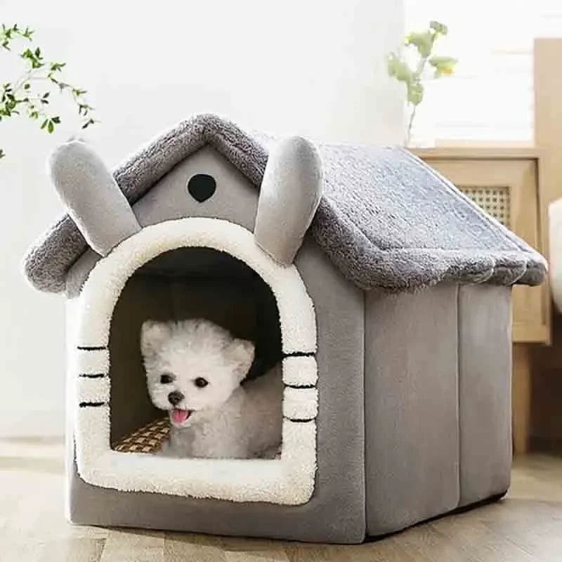 Cama para casa de gatos, cama para perros, cama cerrada para gatos, cálida y lavable