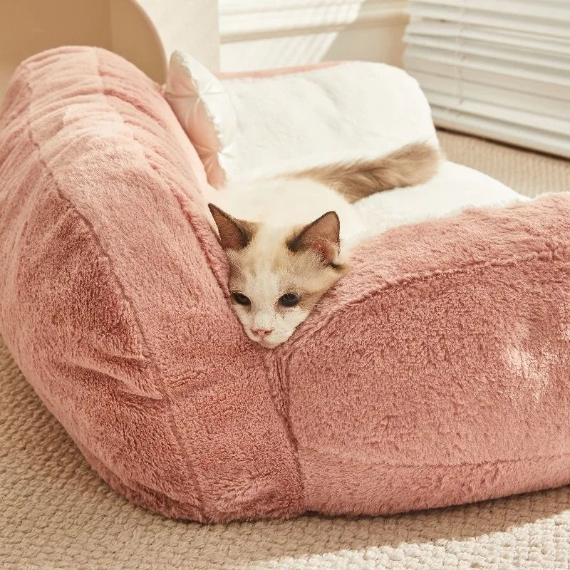 Cat couch bed cat princess bed with a flower for cats and dogs sofa bed